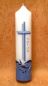 Preview: Taufkerze schlicht blaues Silber Kreuz    264