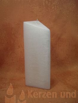 Kerzenrohling Perlmutt  Dreikant weiß 240 /70 /70 mm    3021