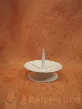 Kerzenleuchter Weiss mit großen Dorn 100 / 100 mm      4200