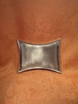Kerzenteller Concave Silber matt 160 / 90 mm      6302