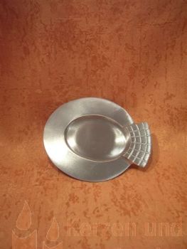 Kerzenteller Oval Silber matt 70 / 90 mm   6304