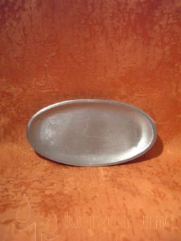Kerzenteller Oval Silber matt 160 / 70 mm  6309