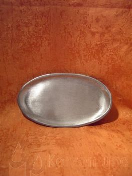 Kerzenteller Oval Silber matt 170 / 100 mm     6310