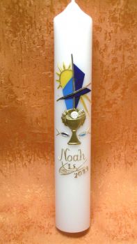 Kommunionkerze modern mit Kelch     5016