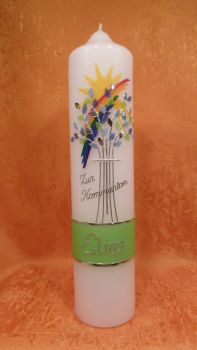 Taufkerze - Kommunionkerze Baum Regenbogen Sonne      1381