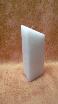 Kerzenrohling Perlmutt  Dreikant weiß 240 /70 /70 mm    3021