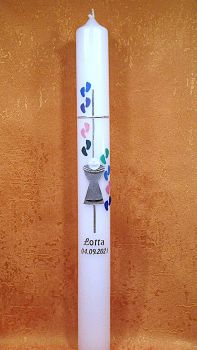 Preview: Kommunionkerze  Thema Spuren zu Gott   5190