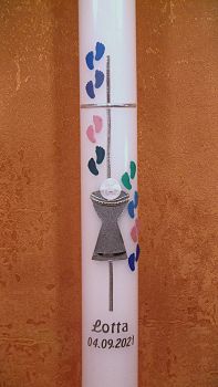 Preview: Kommunionkerze  Thema Spuren zu Gott   5190