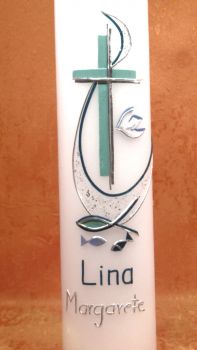 Preview: Taufkerze - Kommunionkerze Fische    5194