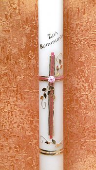 Kommunionkerze einzel Stück mit Namen und Datum   0024