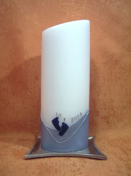 Preview: Taufkerze Boot Fische und Regenbogen     354