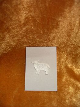 Wachsmotiv Wachsornament Schäfchen weiß  30 / 40 mm     9170