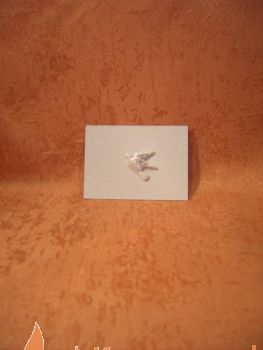 Wachsmotiv Wachstaube perlmutt   Silber Glimmer  25 / 25 mm   9065