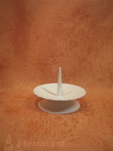 Kerzenleuchter Weiss mit großen Dorn 100 / 100 mm      4200