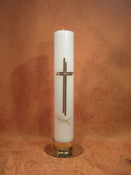 Taufkerze - Kommunionkerze schlichtes Design      4902