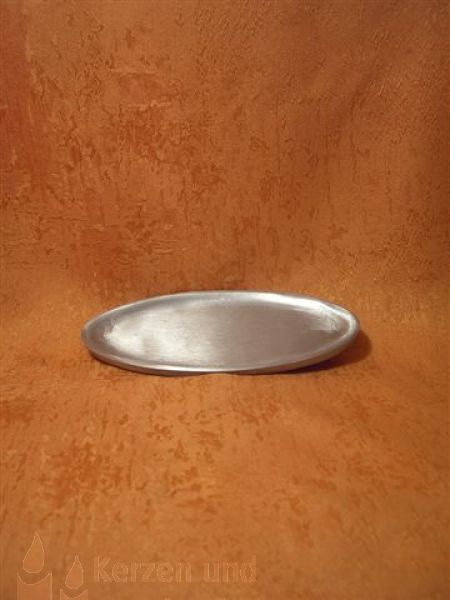 Kerzenteller Oval Silber matt 120 / 60 mm   6308