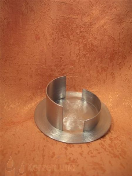 Kerzenhalter Silber matt rund zweiseitig offen 70 mm     6123