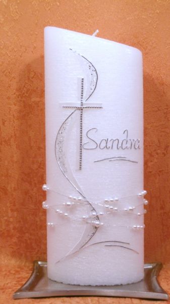 Taufkerze Perlmutt modern Elegant     200