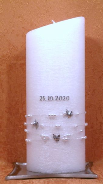 Taufkerze Perlmutt modern Elegant     200
