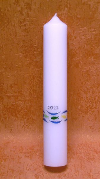 Kommunionkerze mit Jesus am Tisch     4904