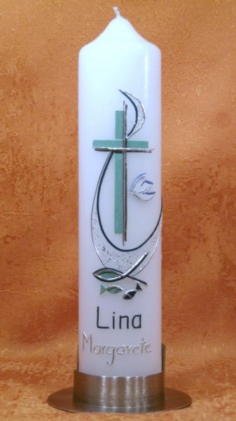 Taufkerze - Kommunionkerze Fische   5194