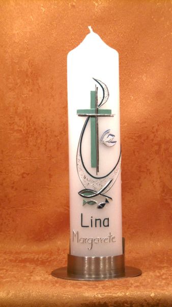 Taufkerze - Kommunionkerze Fische    5194