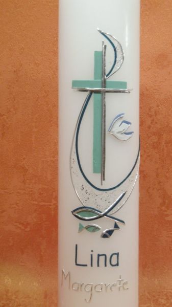 Taufkerze - Kommunionkerze Fische   5194
