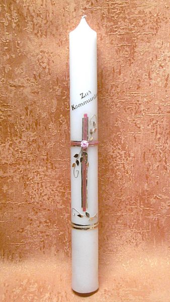 Kommunionkerze einzel Stück mit Namen und Datum   0024