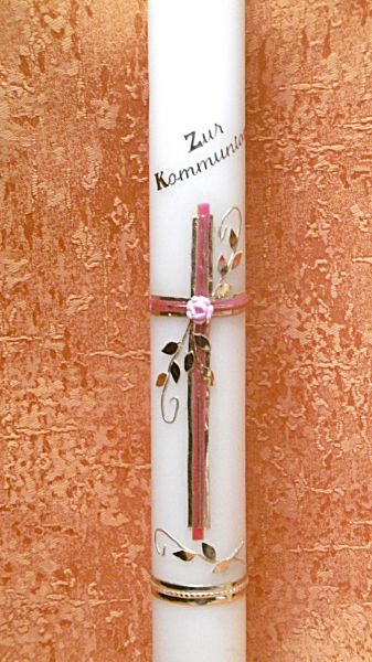 Kommunionkerze einzel Stück mit Namen und Datum   0024