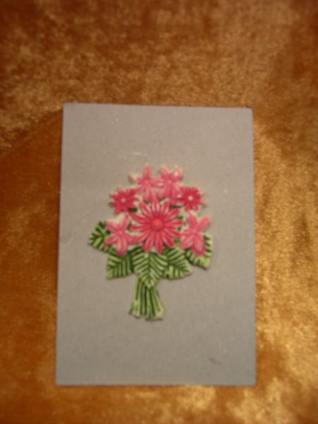 Wachsmotiv Blumenstrauß rosa hellrot     9941