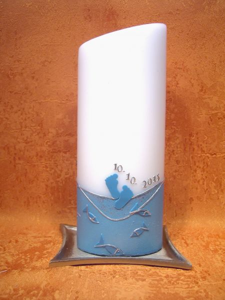 Taufkerze Arche Noah im Meer türkis      316