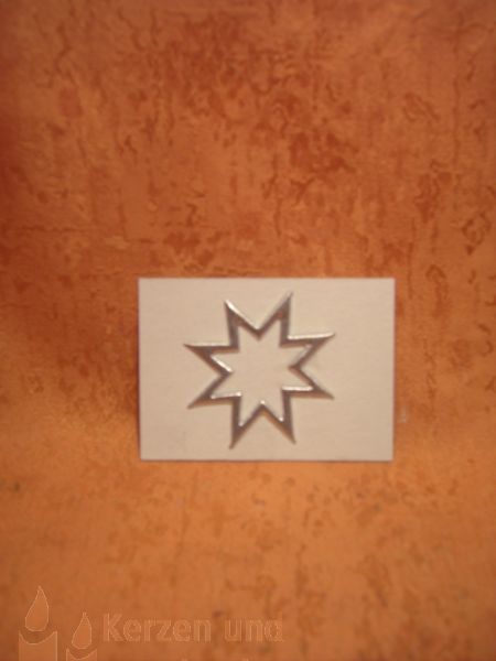 Wachsornament Stern Silber mit acht Spitzen 60 / 60  mm     9460